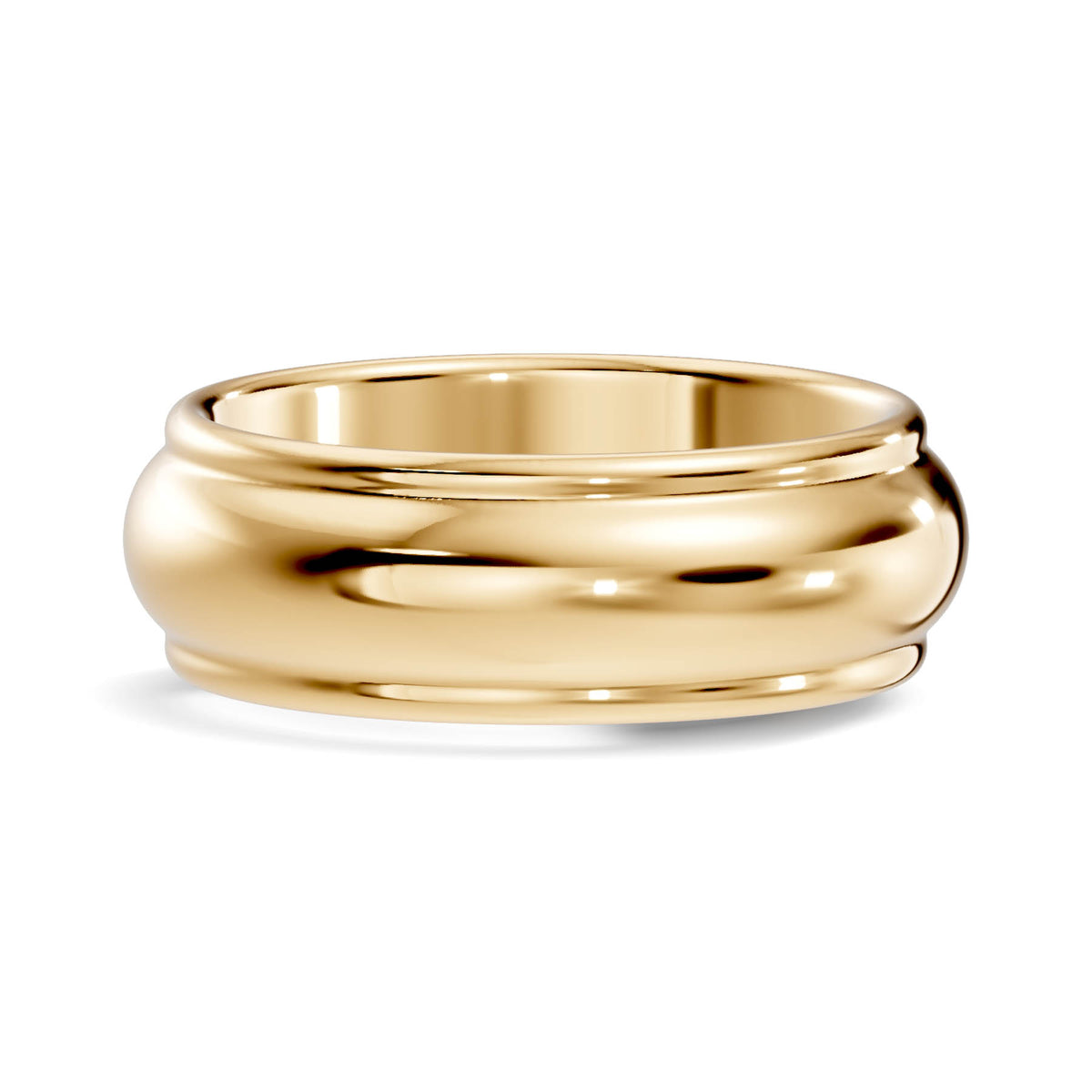 Bold Half-Round Wedding Band with Polished Comfort Fit Design (HREW700) 4
