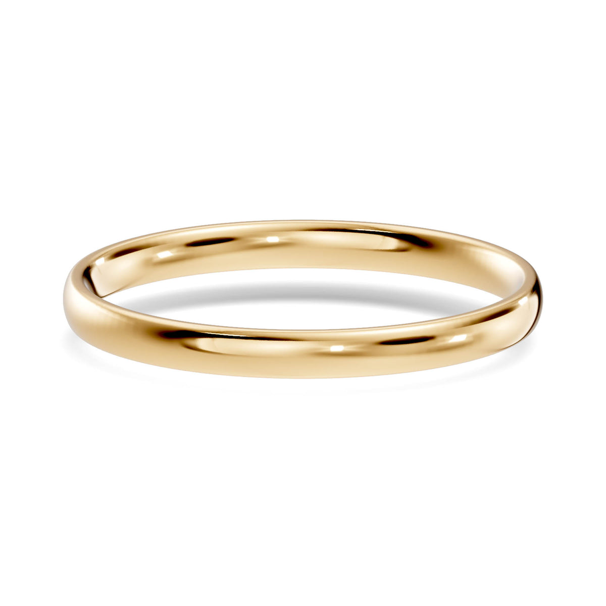 Traditional Wedding Band with Rounded High-Polish Finish (TBW-2MM) 3