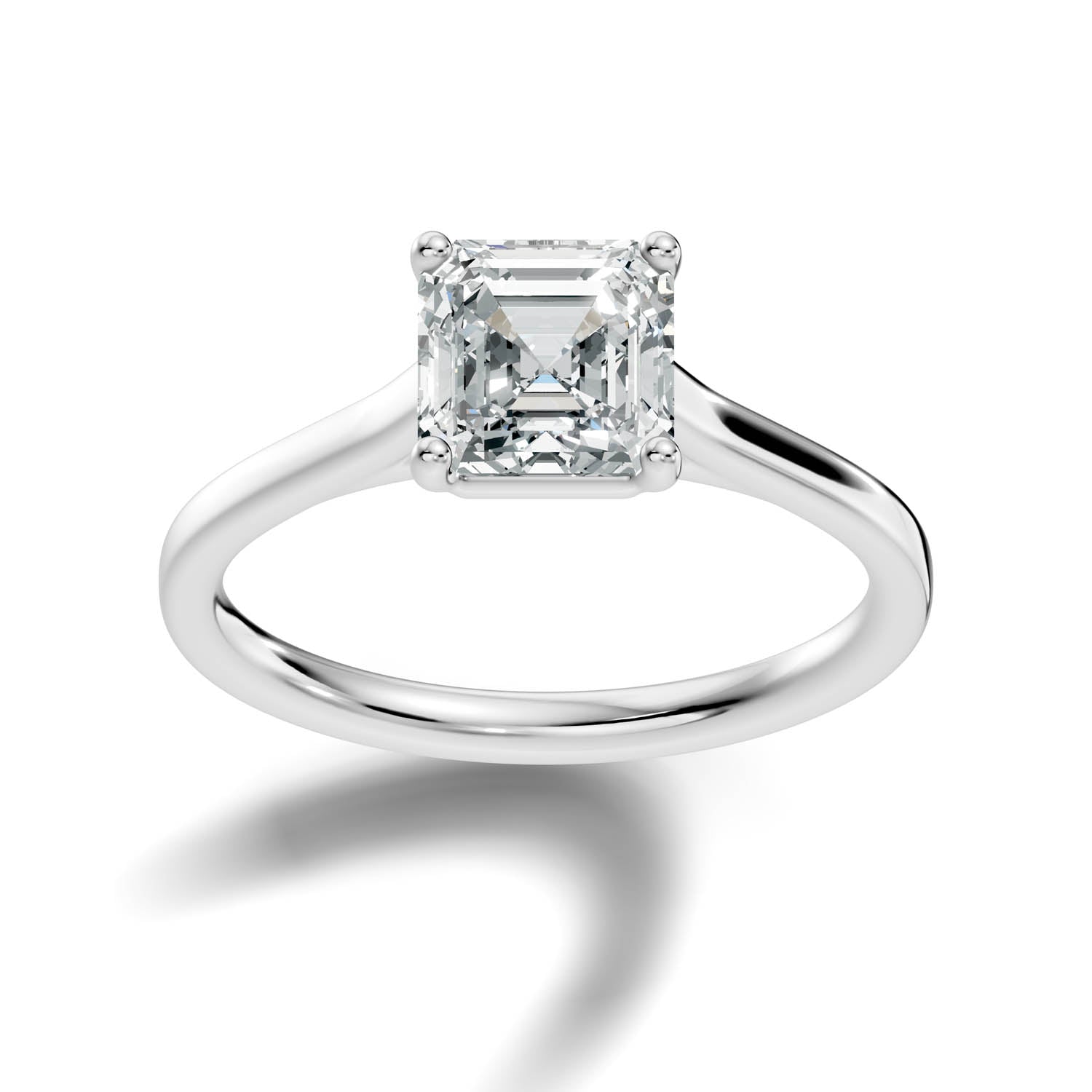 1.47 Ct. Asscher Cut Solitaire Engagement Ring (10ASC)