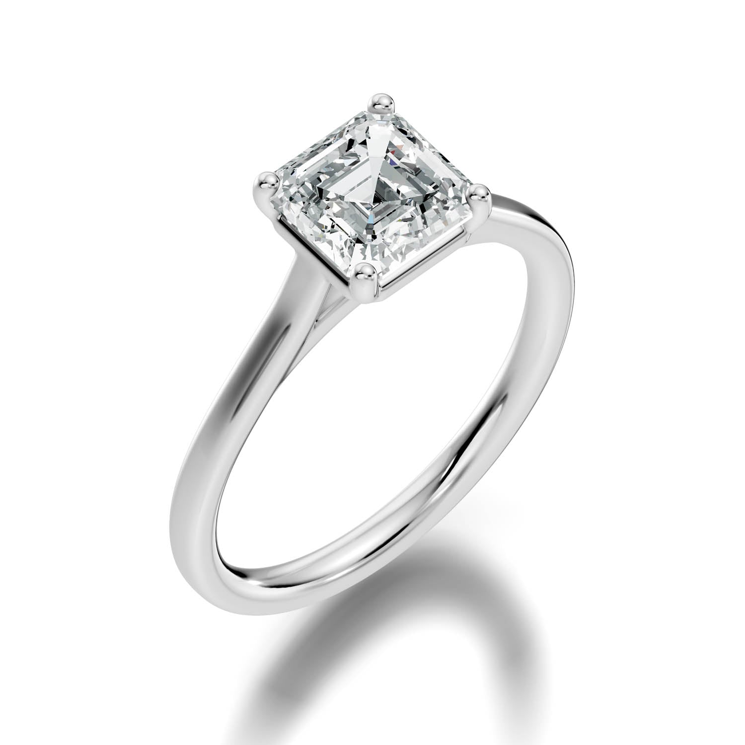 1.47 Ct. Asscher Cut Solitaire Engagement Ring (10ASC) 10