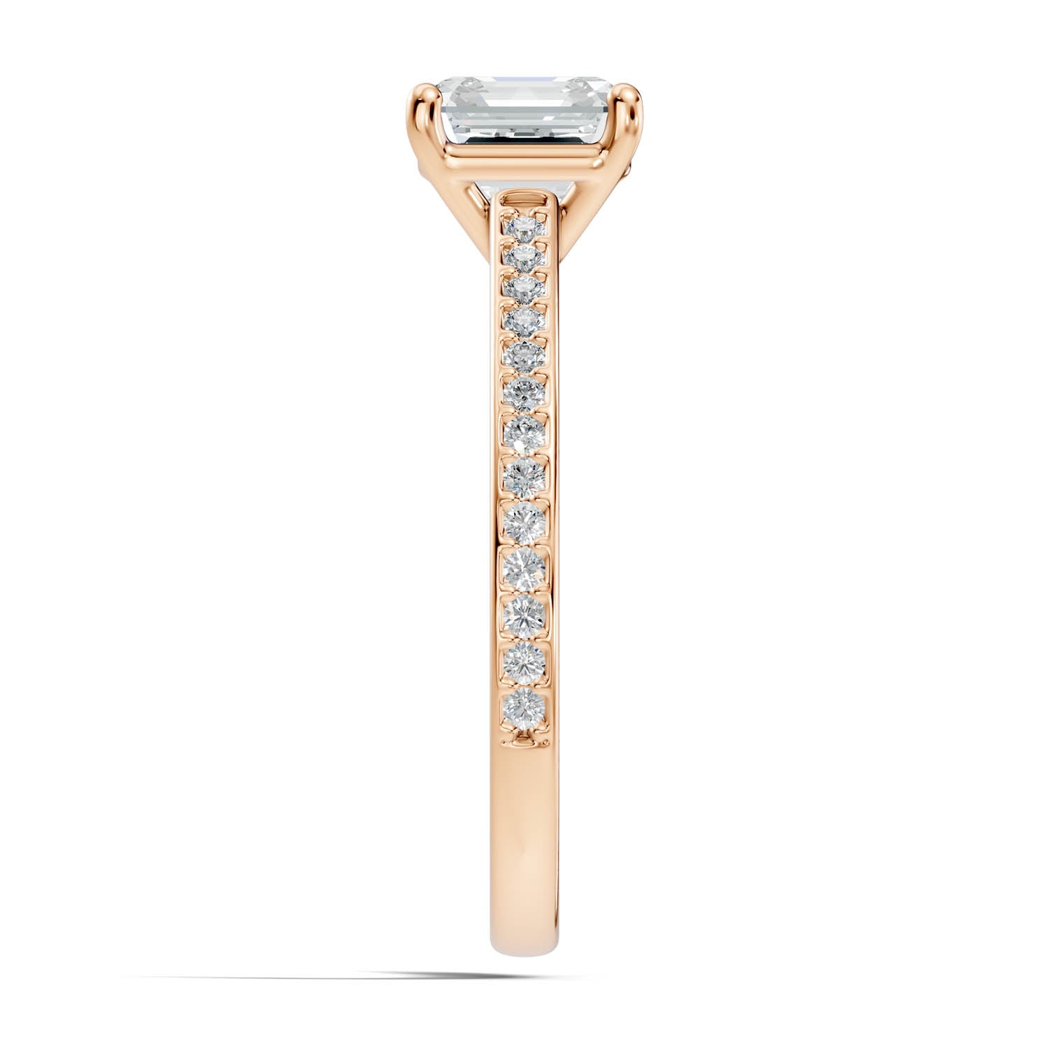 1.64 Ct. Asscher Cut Pavé Diamond Engagement Ring (10ASP) 7