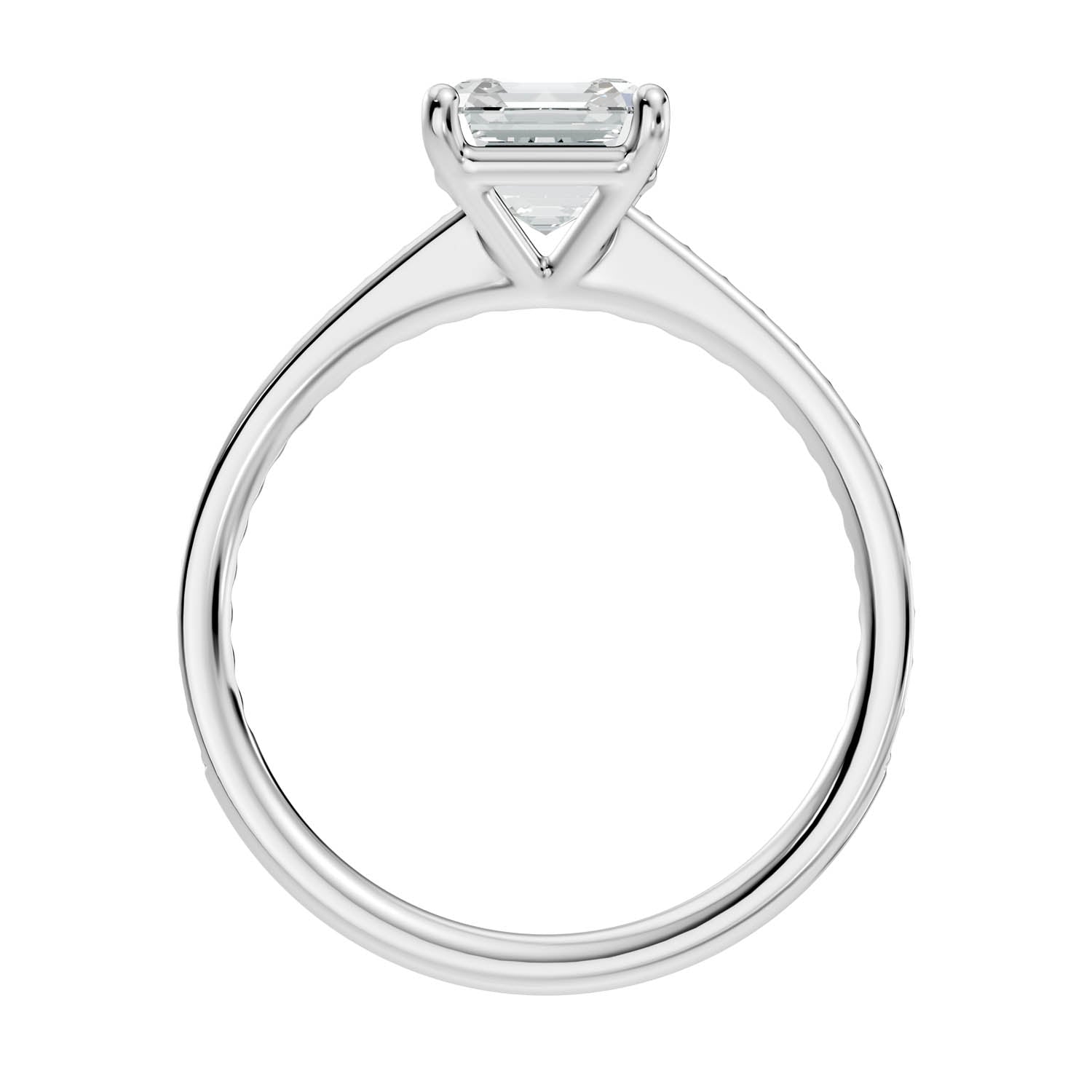 1.64 Ct. Asscher Cut Pavé Diamond Engagement Ring (10ASP) 9