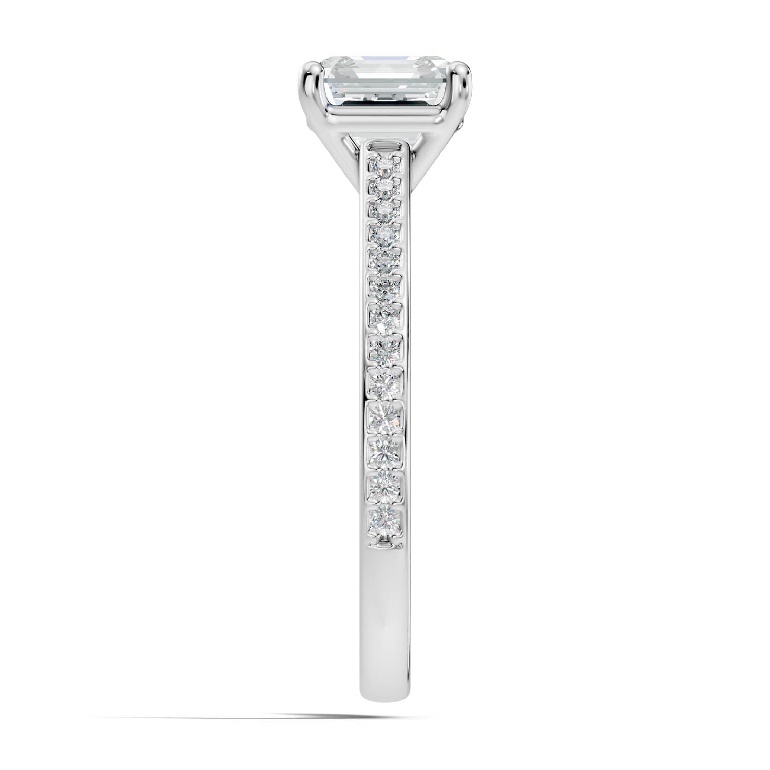 1.64 Ct. Asscher Cut Pavé Diamond Engagement Ring (10ASP) 10