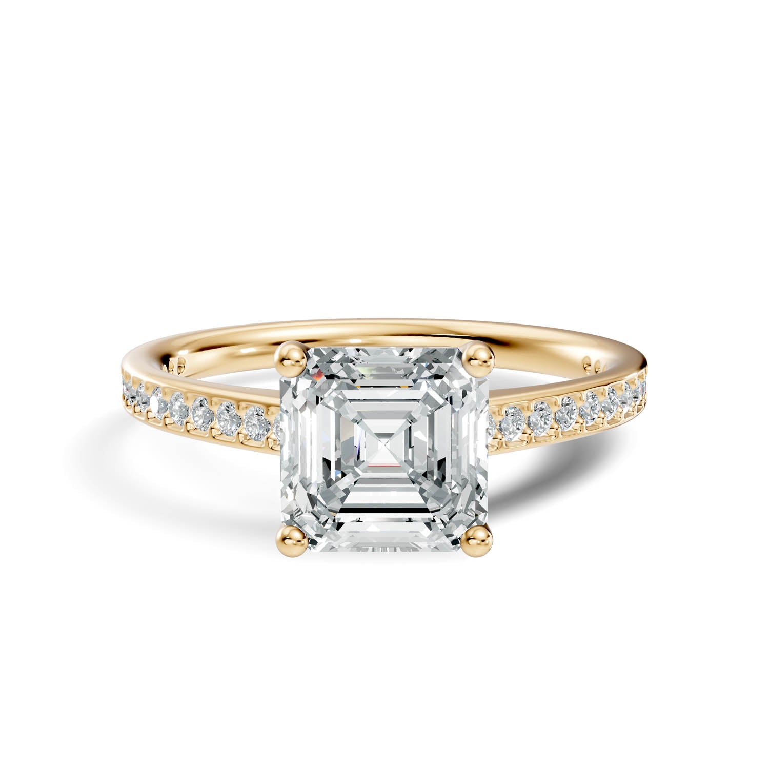 1.64 Ct. Asscher Cut Pavé Diamond Engagement Ring (10ASP) 11
