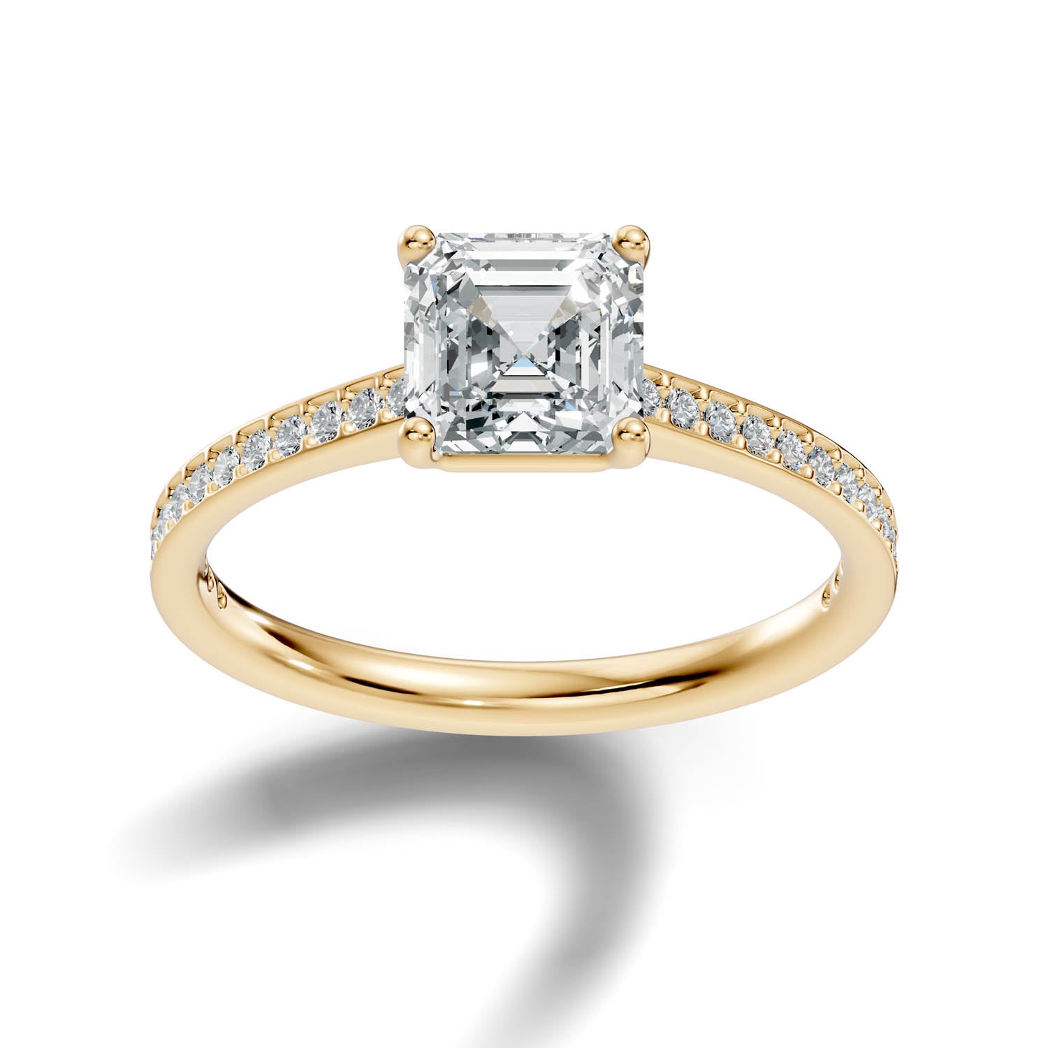 1.64 Ct. Asscher Cut Pavé Diamond Engagement Ring (10ASP) 13