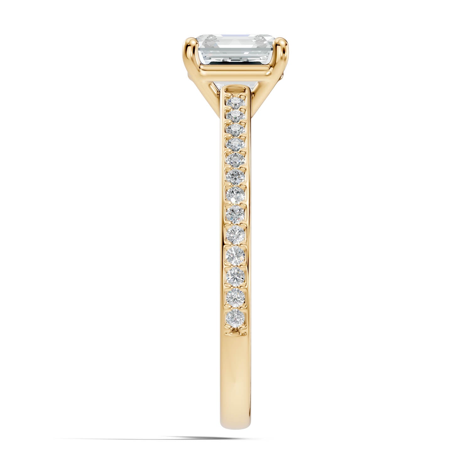 1.64 Ct. Asscher Cut Pavé Diamond Engagement Ring (10ASP) 14