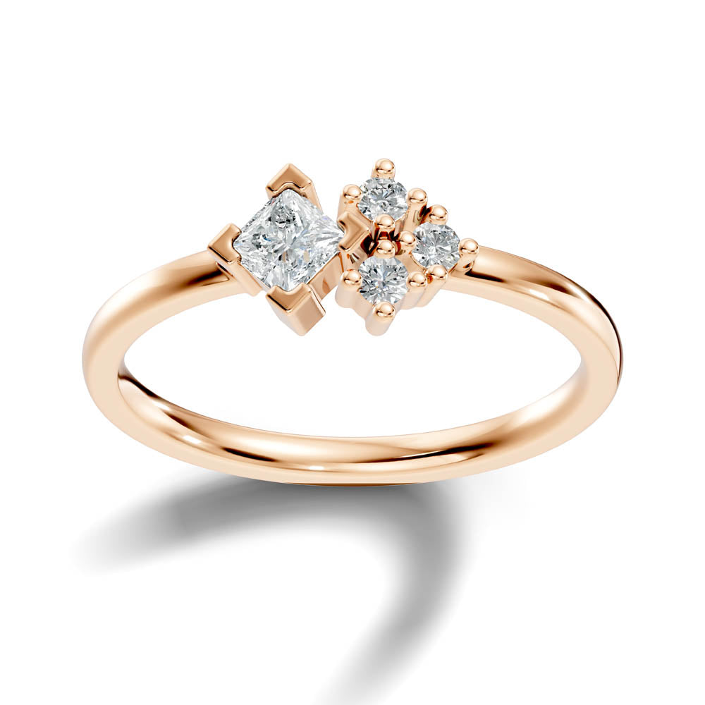 .36 Ct. Asymmetrical Diamond Cluster Engagement Ring (b1-a) 7