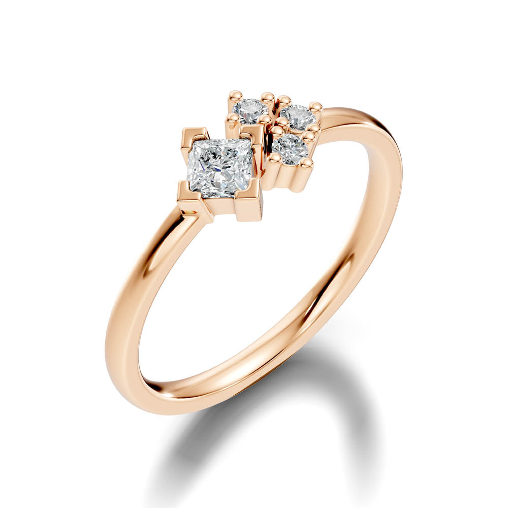 .36 Ct. Asymmetrical Diamond Cluster Engagement Ring (b1-a) 9