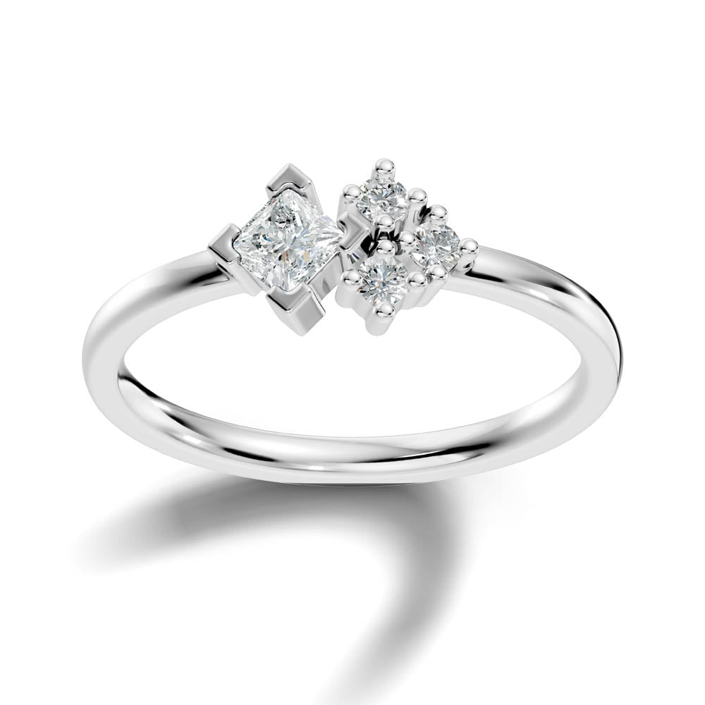 .36 Ct. Asymmetrical Diamond Cluster Engagement Ring (b1-a) 12