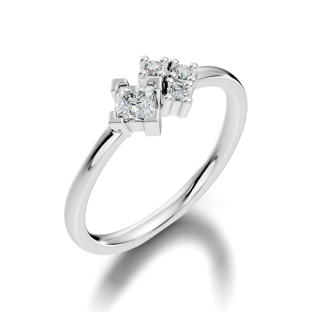 .36 Ct. Asymmetrical Diamond Cluster Engagement Ring (b1-a) 14