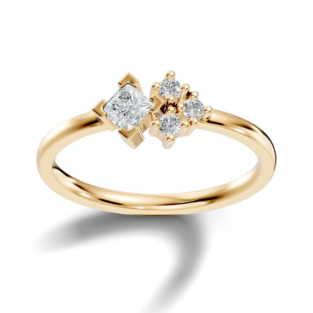 .36 Ct. Asymmetrical Diamond Cluster Engagement Ring (b1-a)
