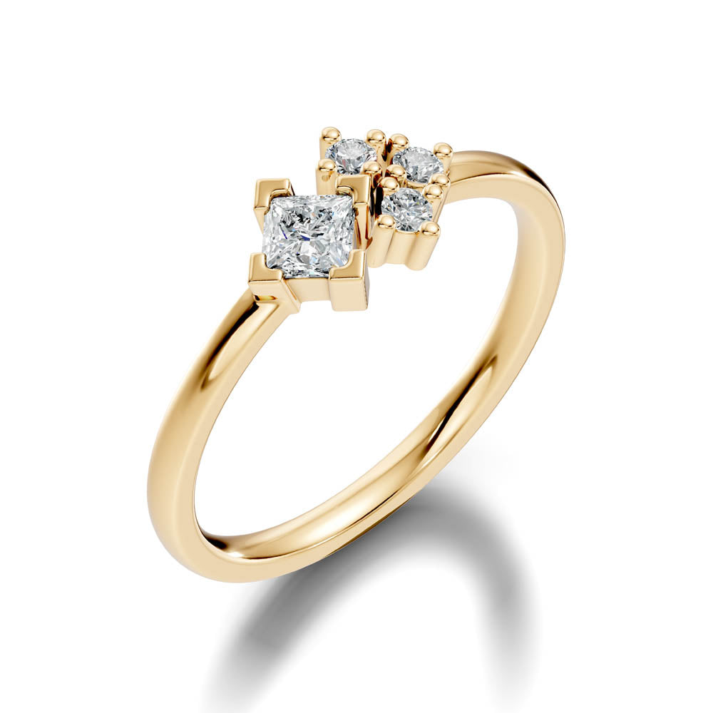 .36 Ct. Asymmetrical Diamond Cluster Engagement Ring (b1-a)