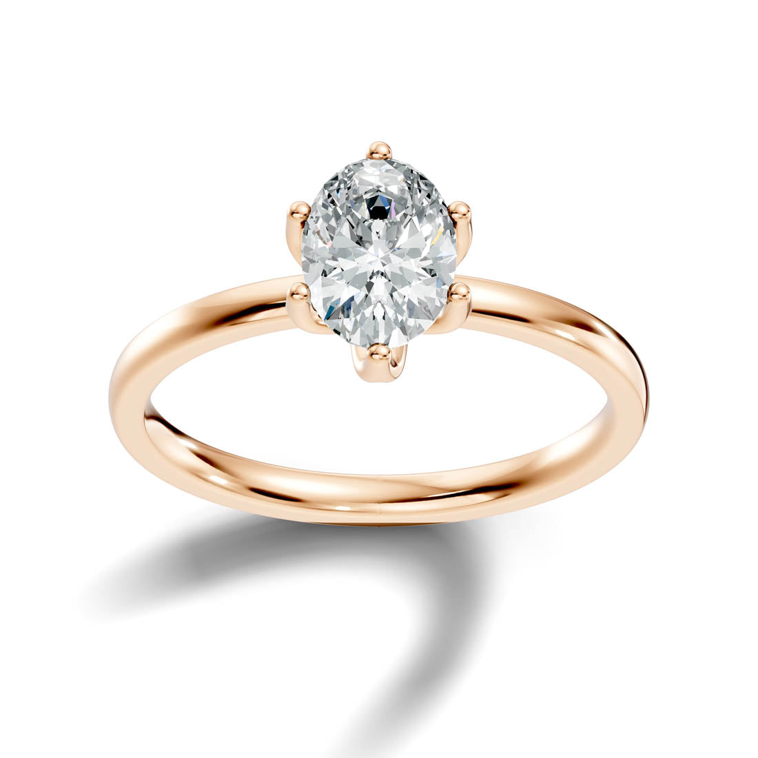 1.00 Ct. Oval Diamond Solitaire Ring with Six-Prong Setting (b11-b) 7