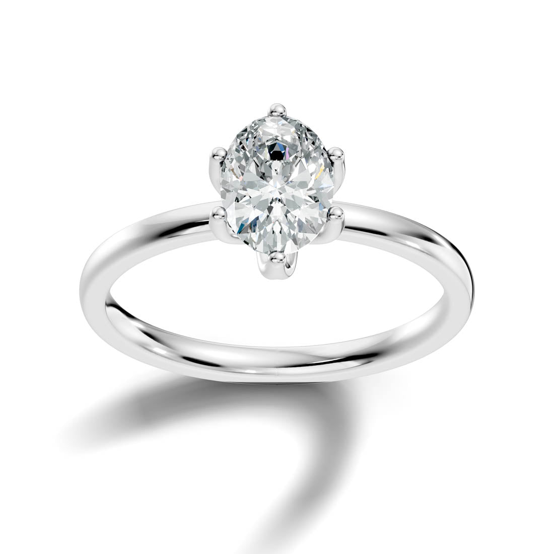 1.00 Ct. Oval Diamond Six-Prong Solitaire Ring (b11-b) 6
