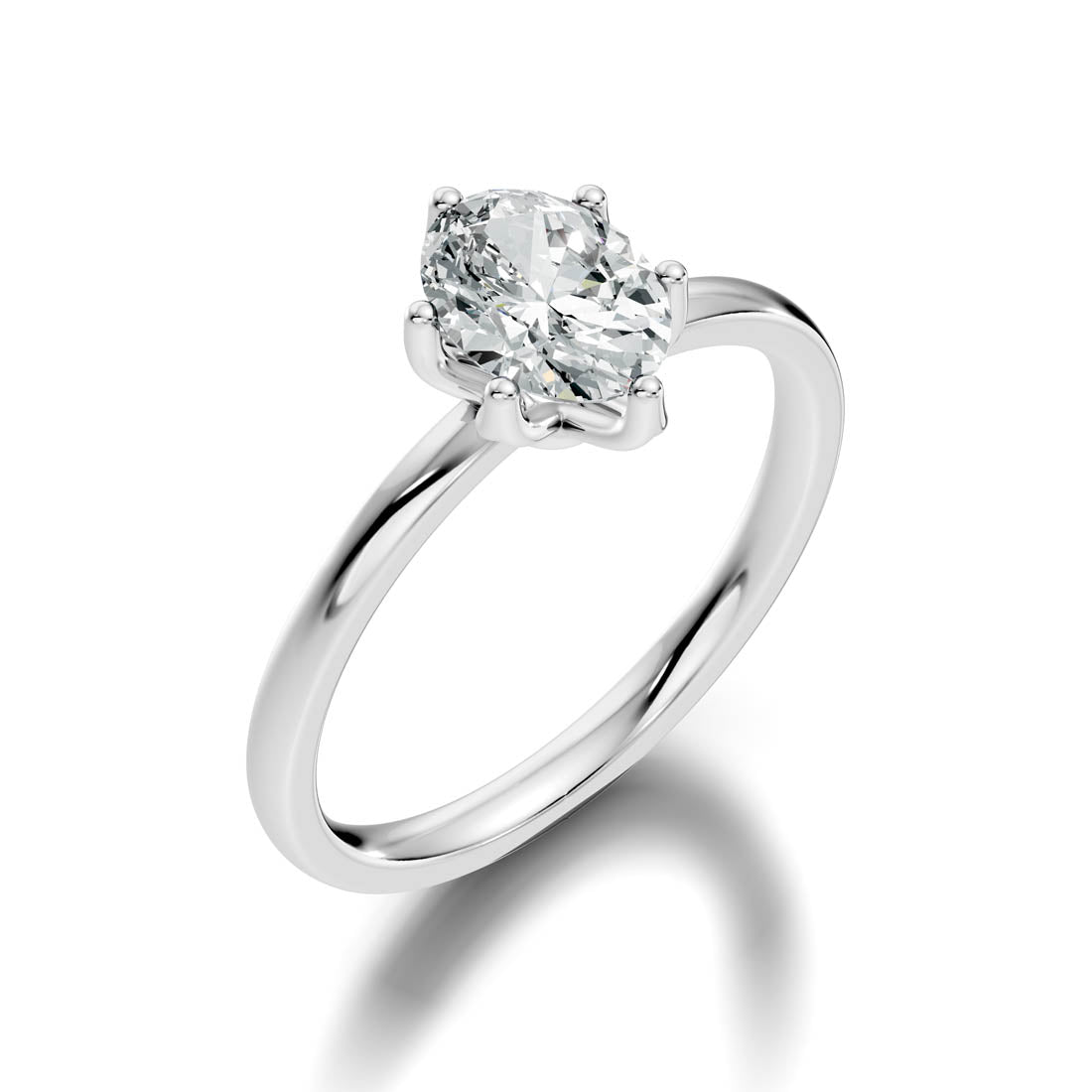 1.00 Ct. Oval Diamond Solitaire Ring with Six-Prong Setting (b11-b) 5