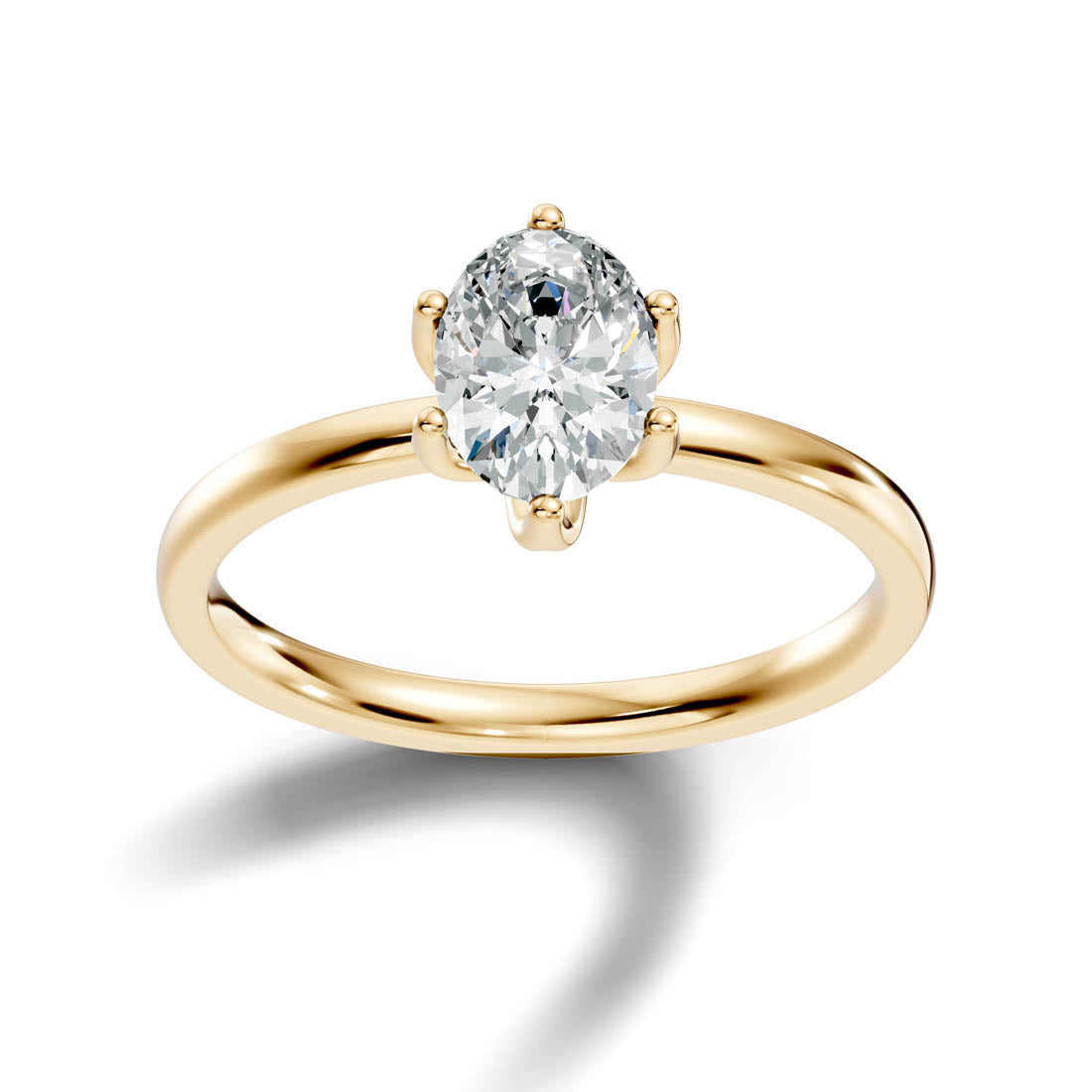 1.00 Ct. Oval Diamond Solitaire Ring with Six-Prong Setting (b11-b)