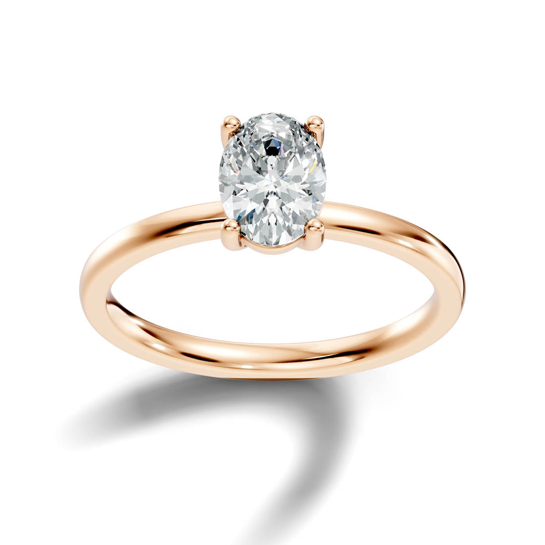 1.00 Ct. Oval Diamond Classic Four-Prong Solitaire Ring (b12-b)