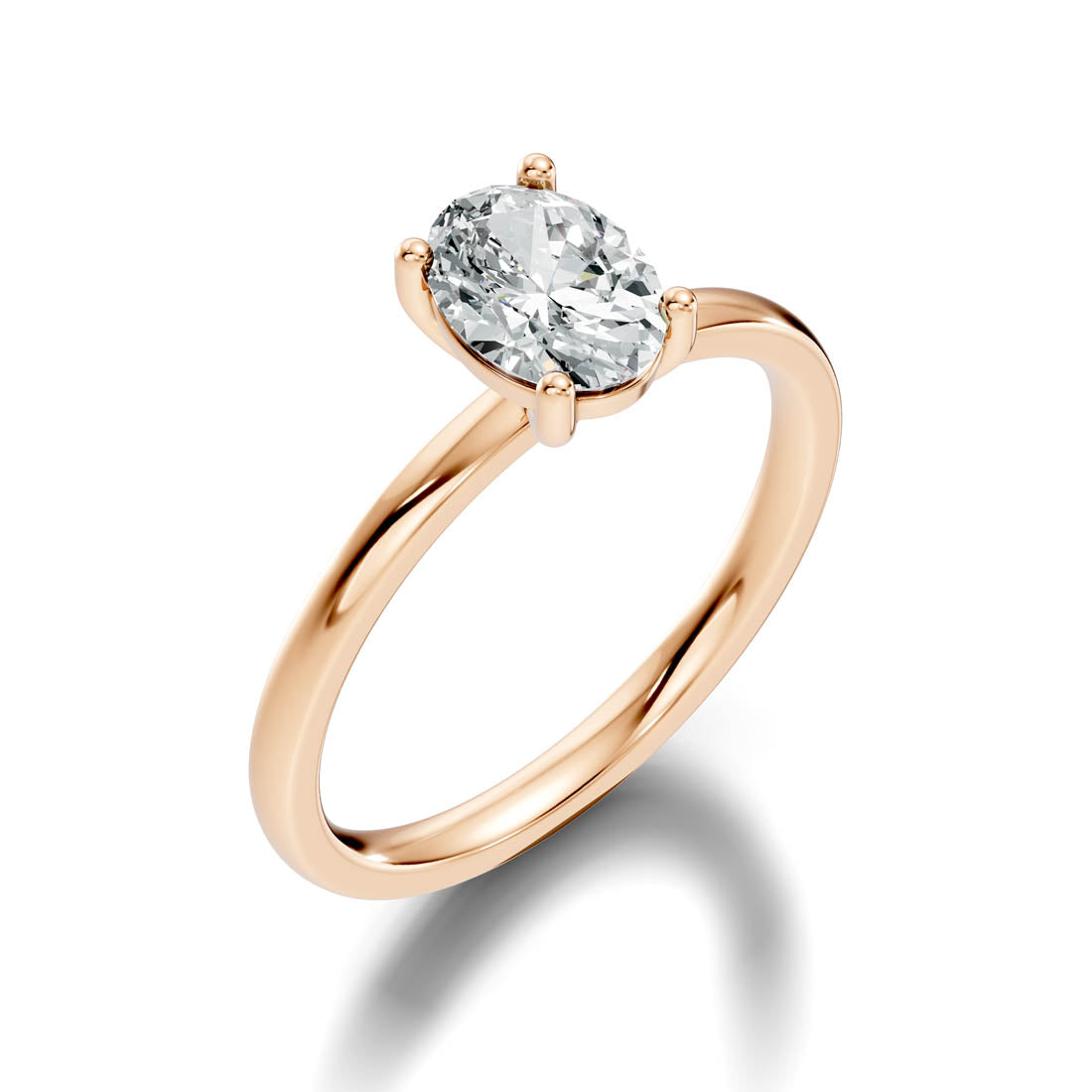 .50-1.00 Ct. Oval Diamond Solitaire Ring with Four-Prong Setting (b12-b)