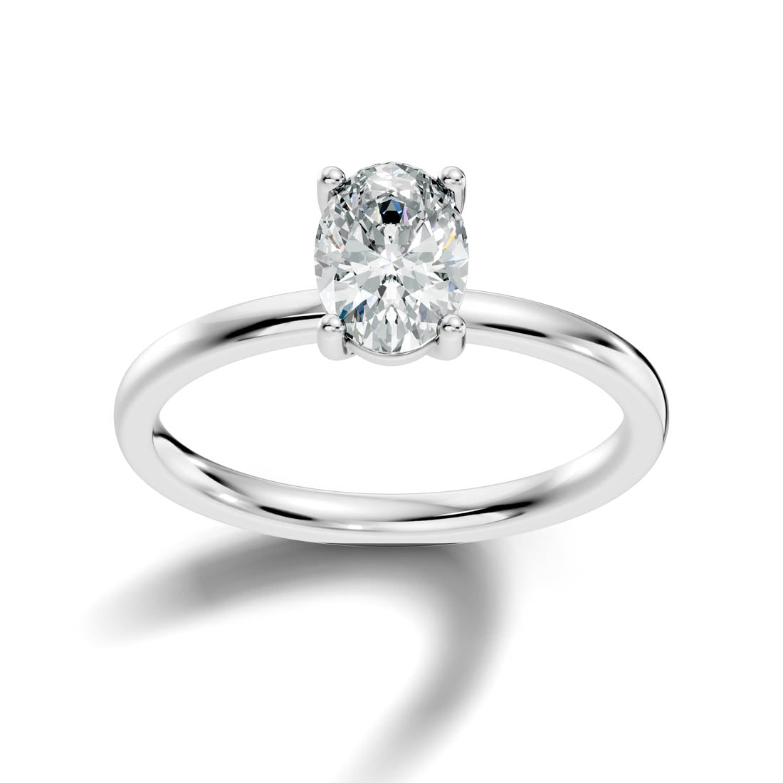 .50-1.00 Ct. Oval Diamond Solitaire Ring with Four-Prong Setting (b12-b) 8