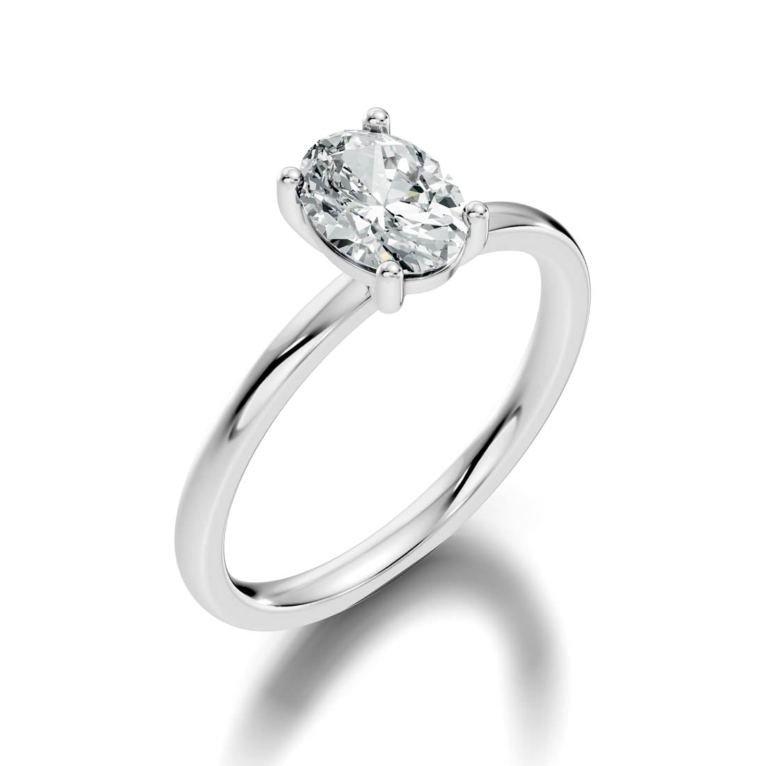 .50-1.00 Ct. Oval Diamond Solitaire Ring with Four-Prong Setting (b12-b) 6