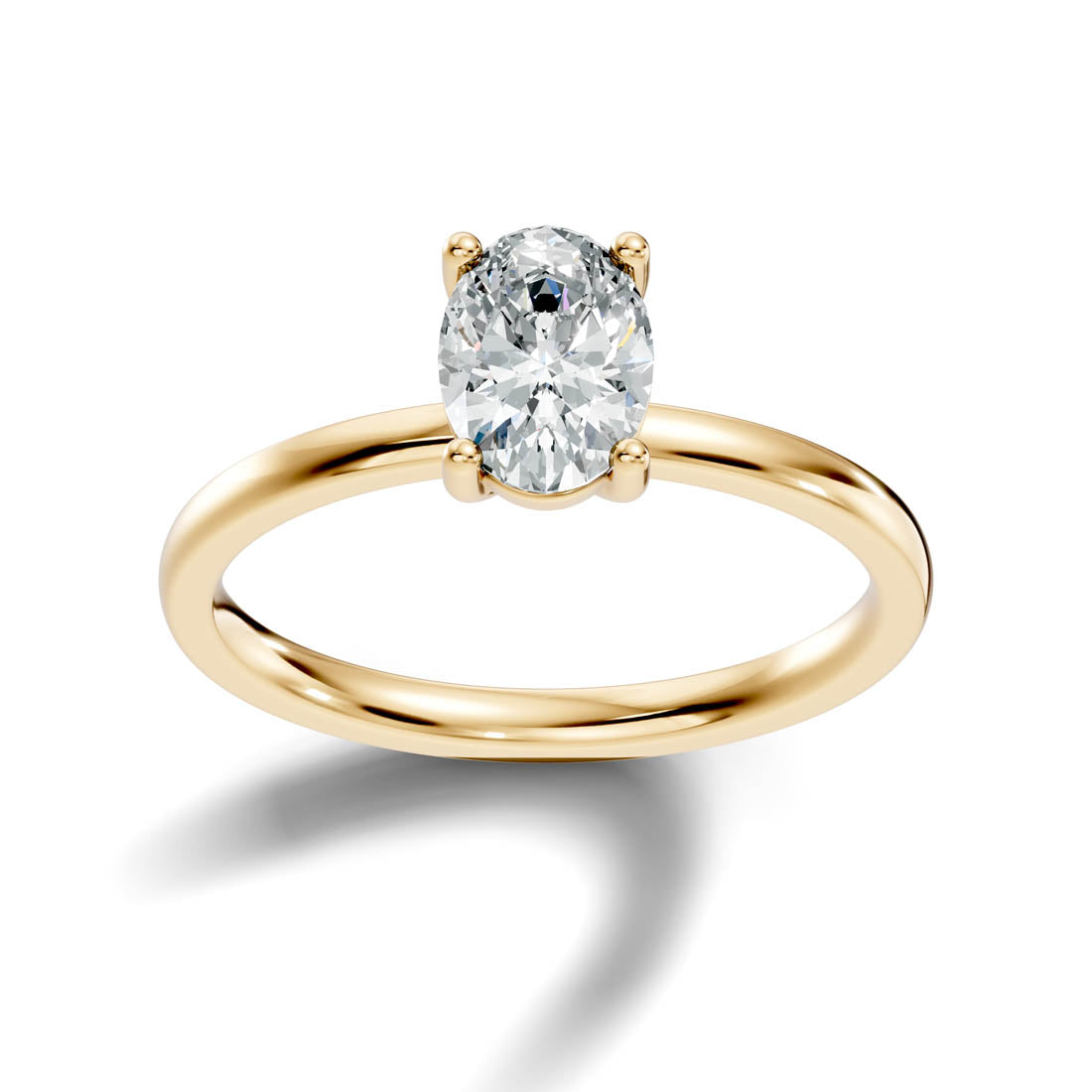 .50-1.00 Ct. Oval Diamond Solitaire Ring with Four-Prong Setting (b12-b) 13