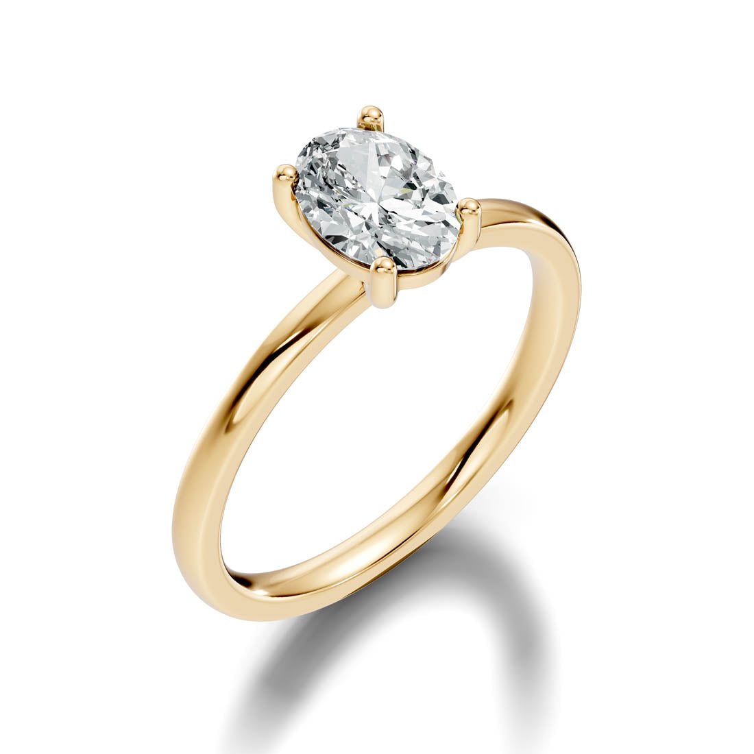 1.00 Ct. Oval Diamond Classic Four-Prong Solitaire Ring (b12-b) 12
