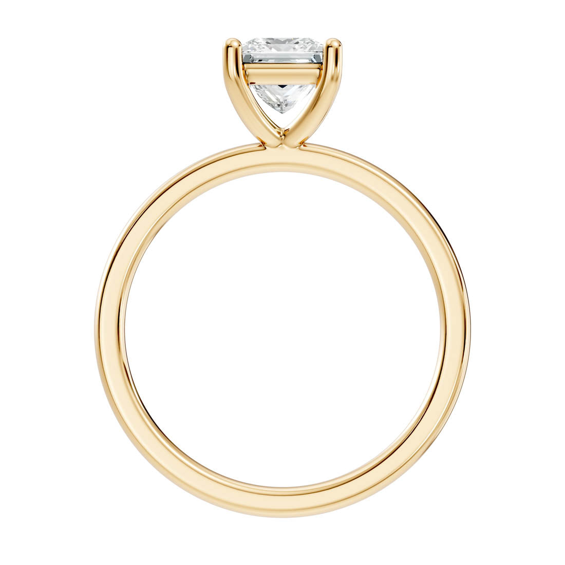 .50-1.00 Ct. Princess Cut Diamond Solitaire Ring with Classic Prong Setting (b12-d) 14