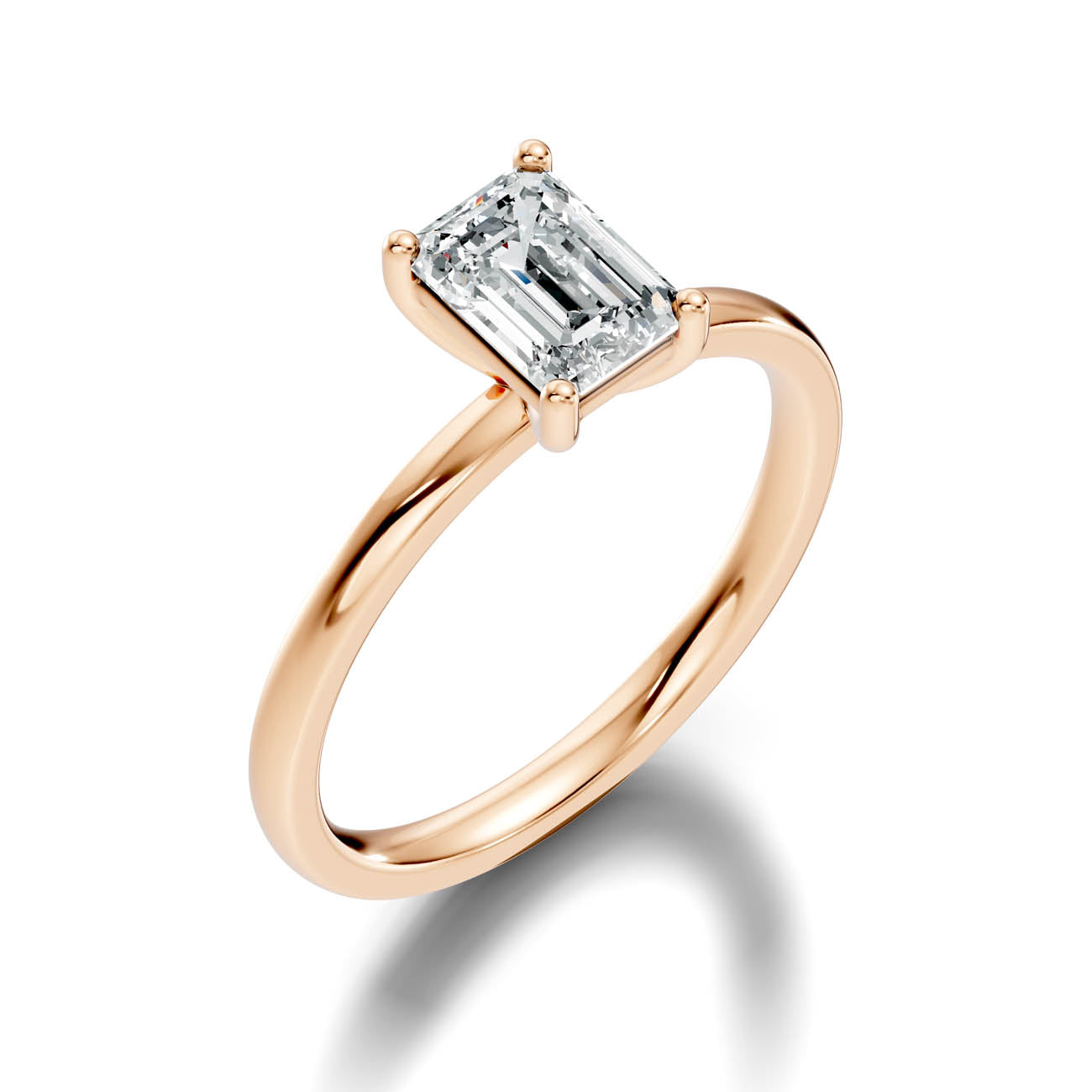 .50-1.00 Ct. Emerald Cut Diamond Solitaire Ring with Classic Prong Setting (b12-e) 13