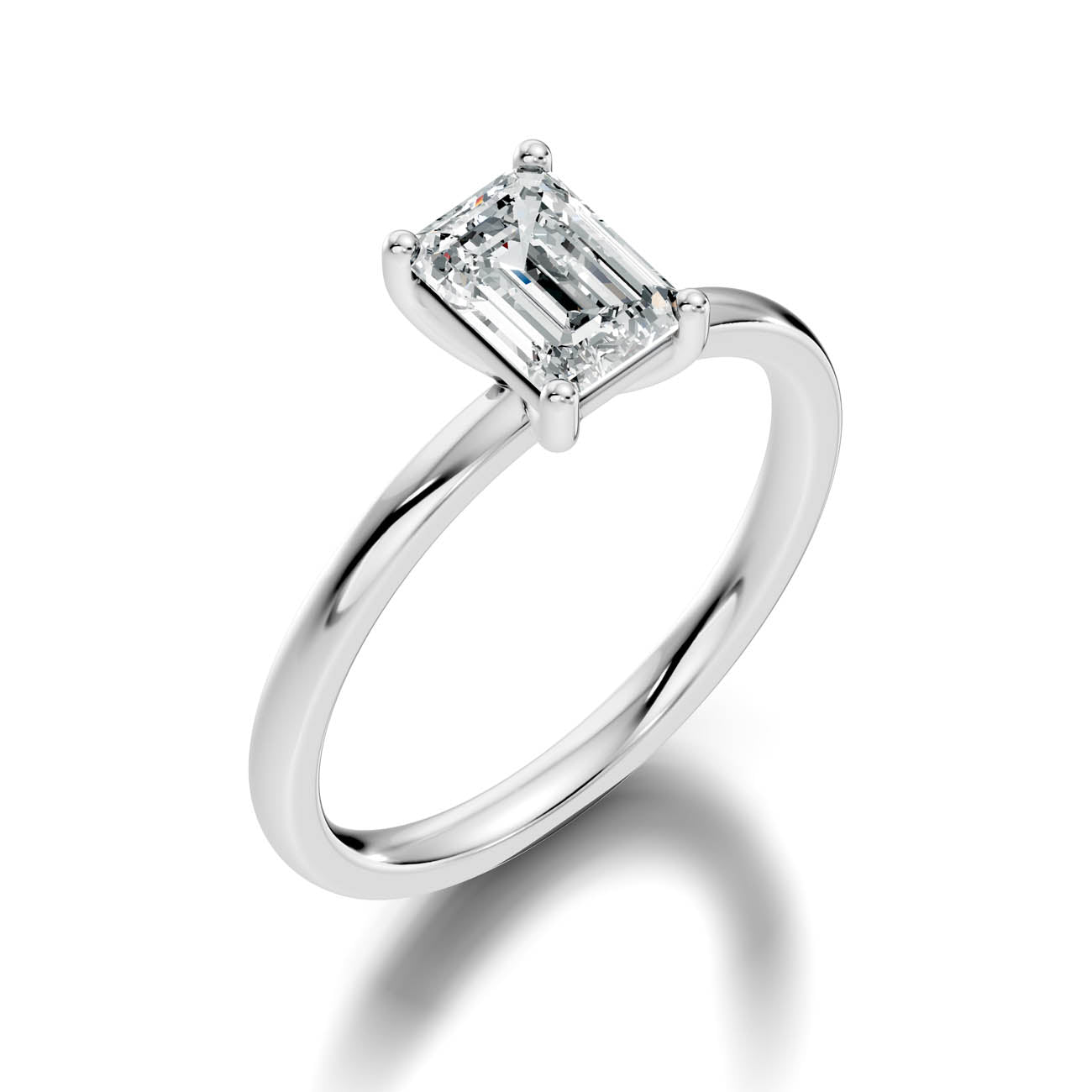 .50-1.00 Ct. Emerald Cut Diamond Solitaire Ring with Classic Prong Setting (b12-e) 7