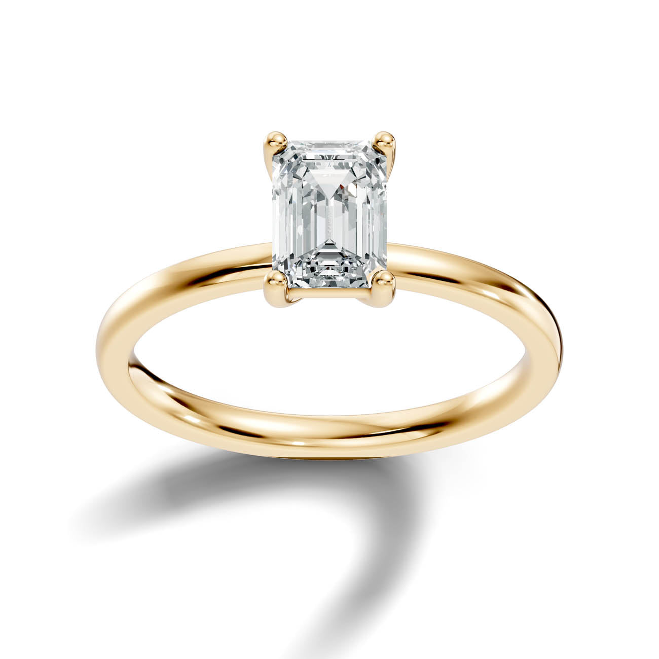 .50-1.00 Ct. Emerald Cut Diamond Solitaire Ring with Classic Prong Setting (b12-e) 4