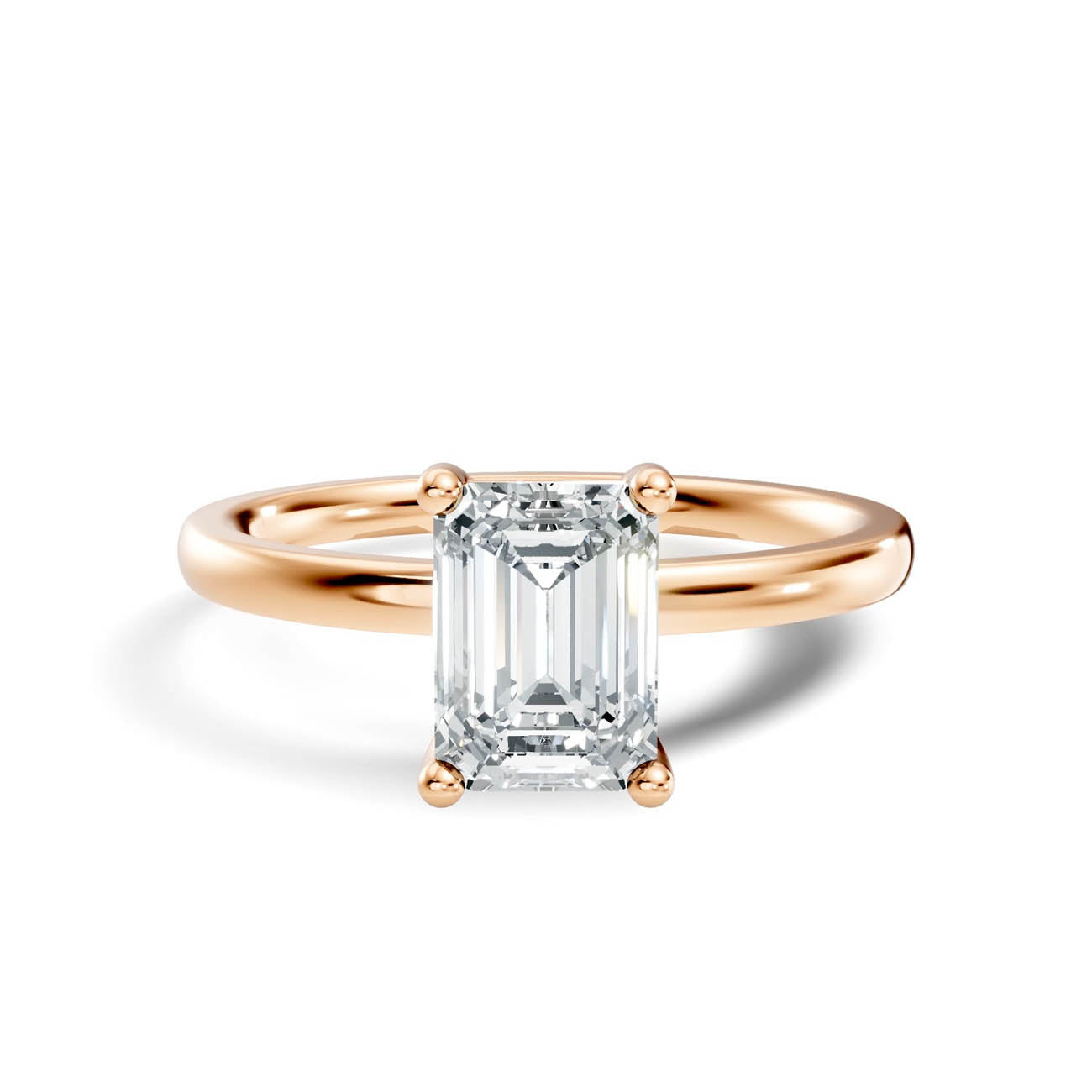 .50-1.00 Ct. Emerald Cut Diamond Solitaire Ring with Classic Prong Setting (b12-e) 12
