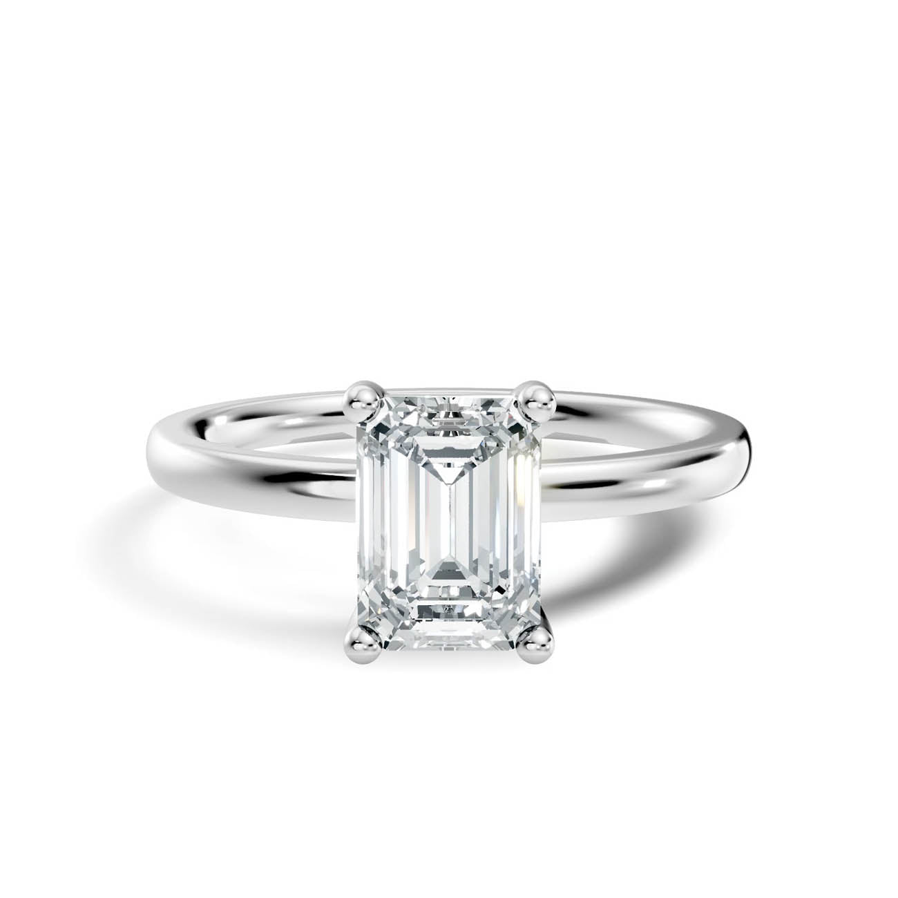 .50-1.00 Ct. Emerald Cut Diamond Solitaire Ring with Classic Prong Setting (b12-e) 8
