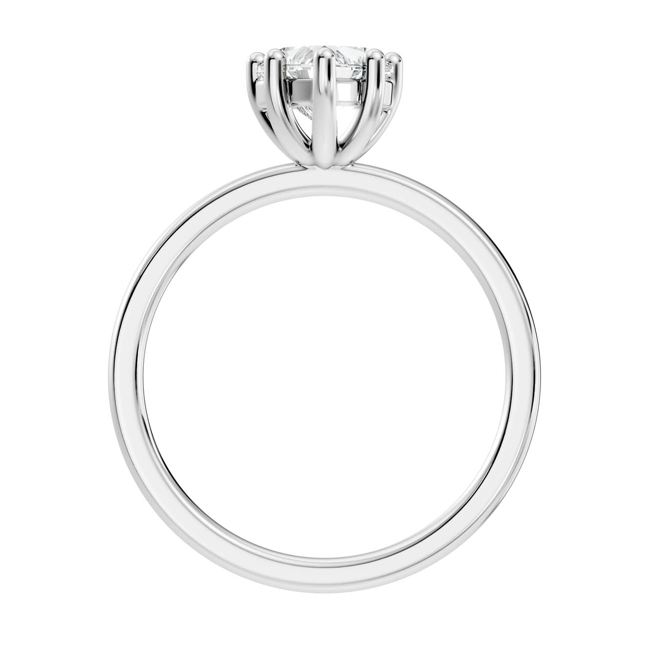 .50-1.00 Ct. Heart-Cut Diamond Solitaire Ring with Three-Prong Setting (b12-g) 12