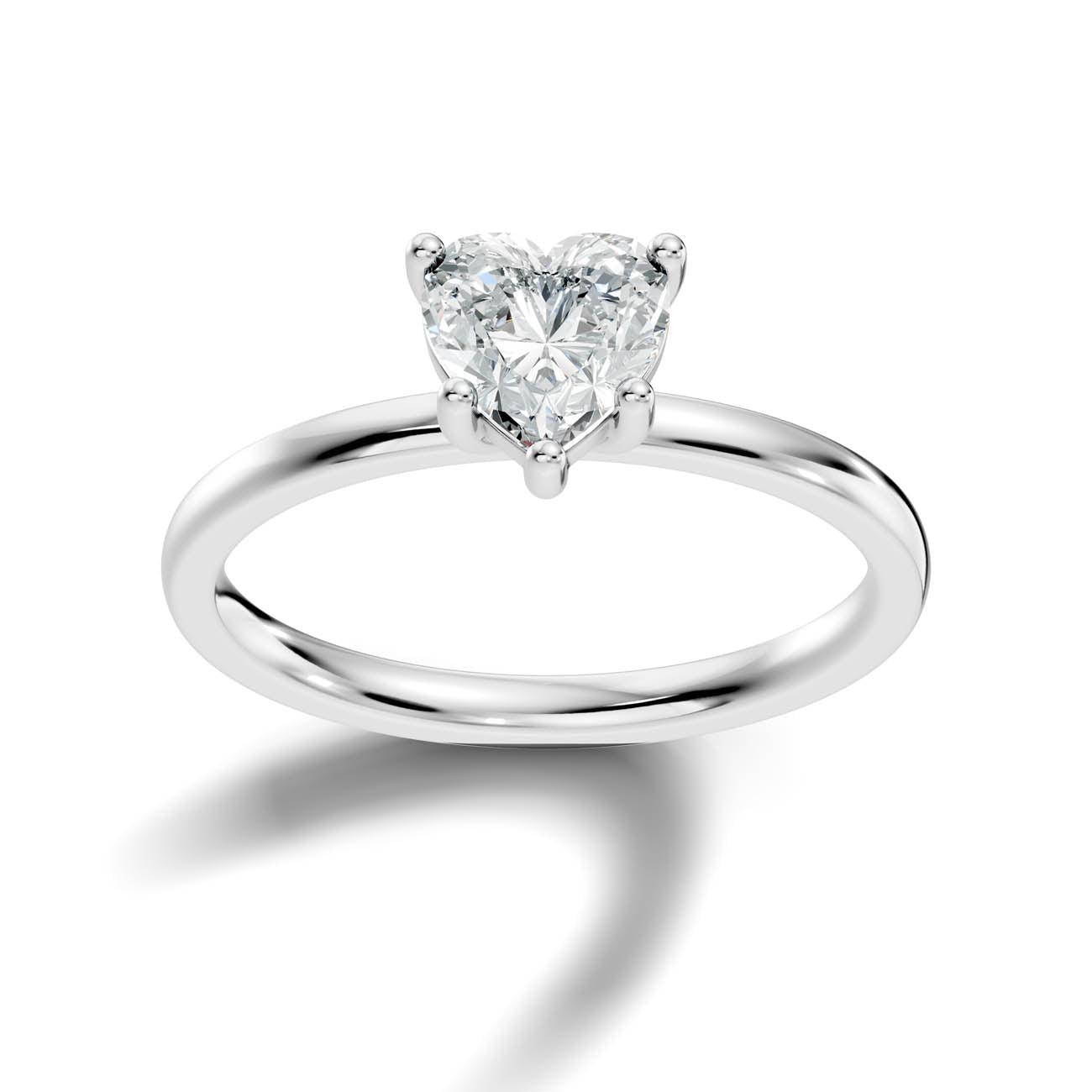 .50-1.00 Ct. Heart-Cut Diamond Solitaire Ring with Three-Prong Setting (b12-g) 7