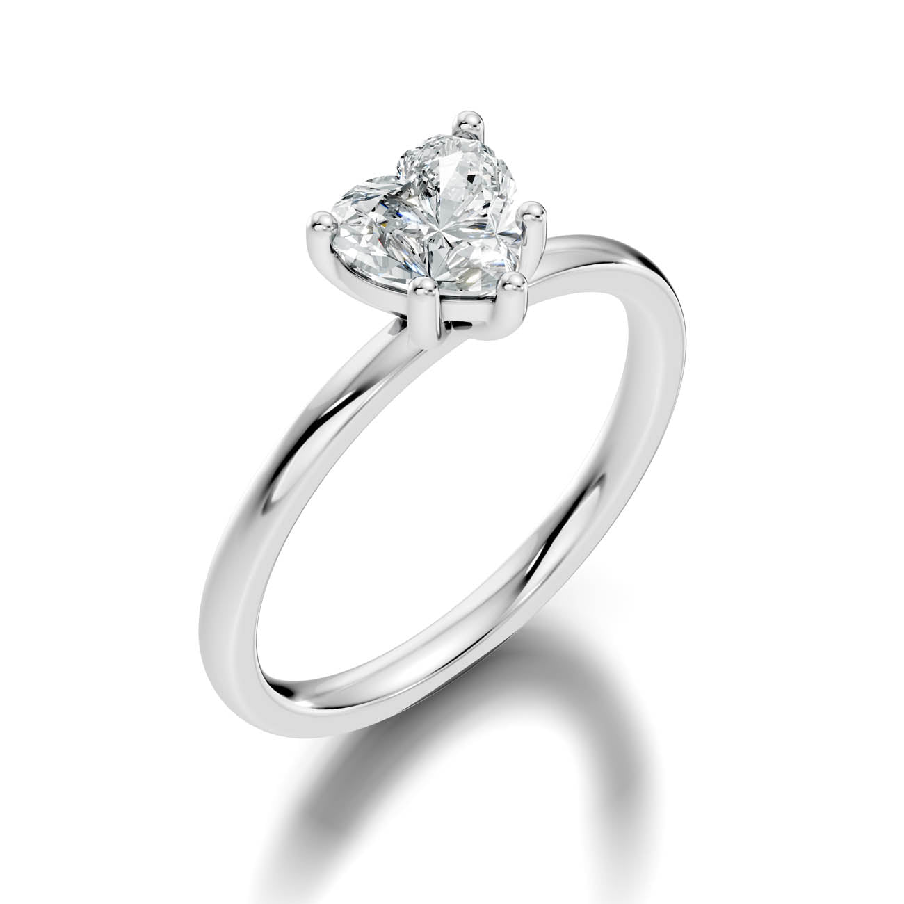 .50-1.00 Ct. Heart-Cut Diamond Solitaire Ring with Three-Prong Setting (b12-g) 6