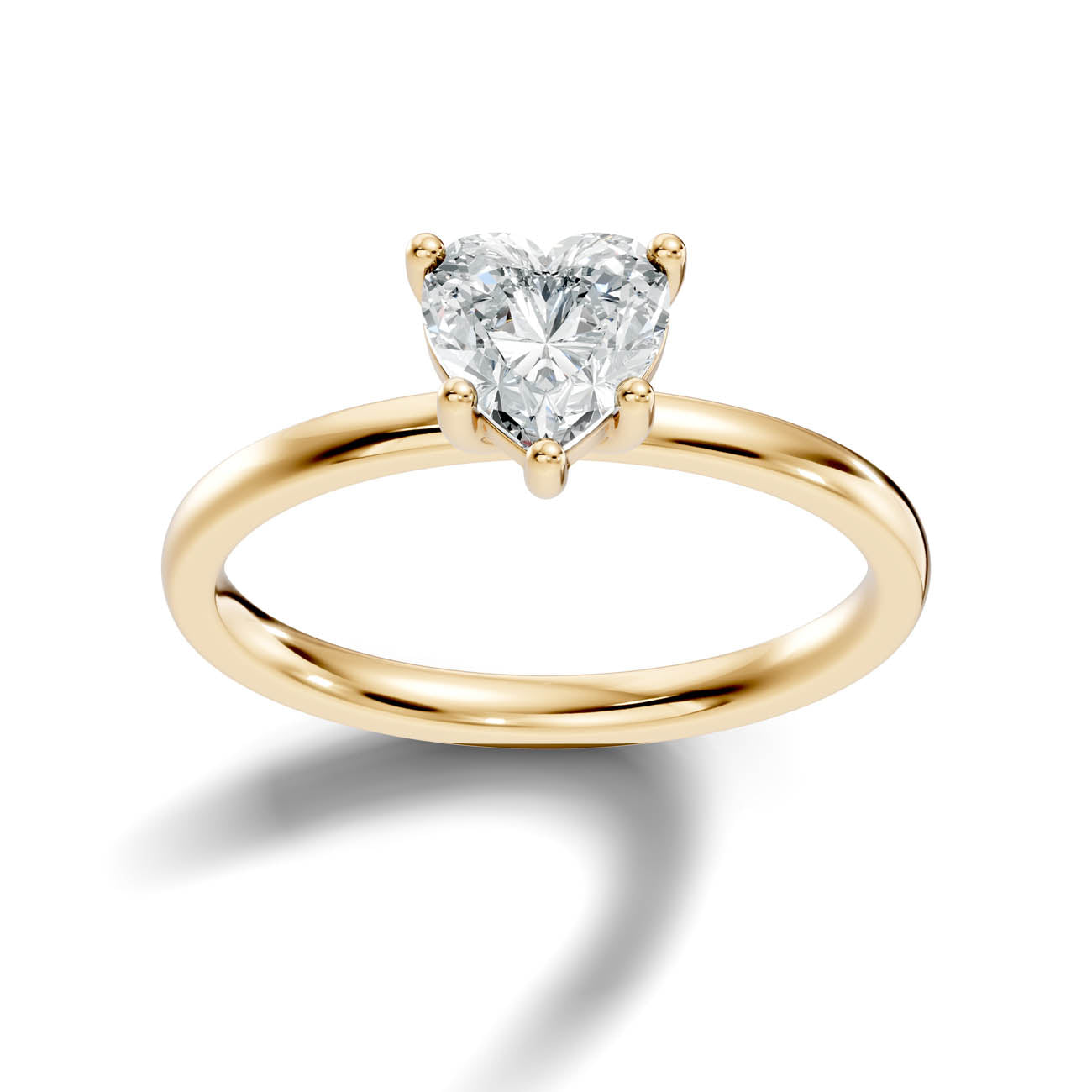 .50-1.00 Ct. Heart-Cut Diamond Solitaire Ring with Three-Prong Setting (b12-g) 4
