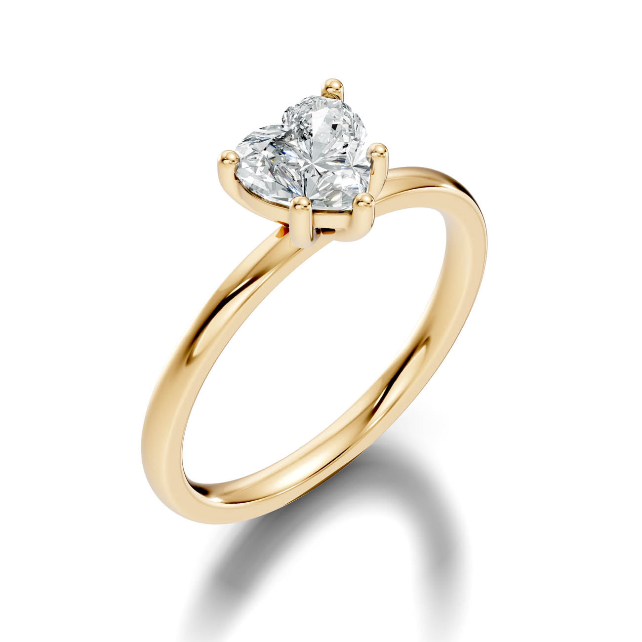 .50-1.00 Ct. Heart-Cut Diamond Solitaire Ring with Three-Prong Setting (b12-g)
