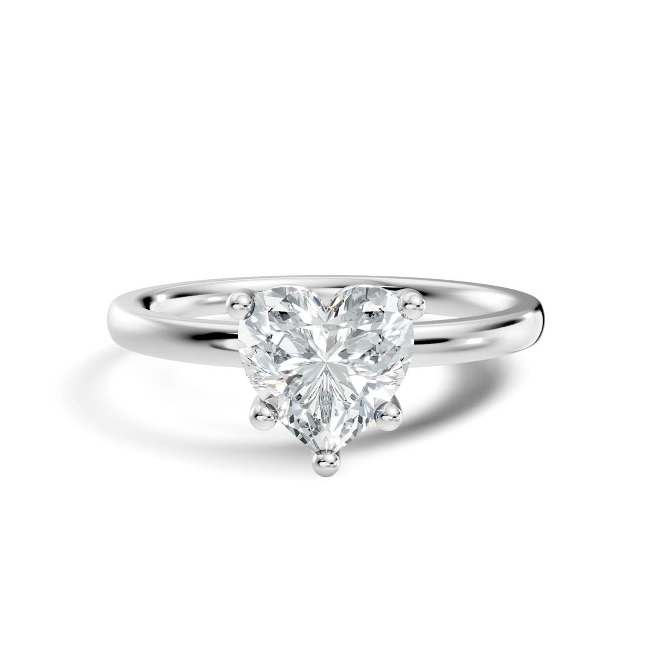 .50-1.00 Ct. Heart-Cut Diamond Solitaire Ring with Three-Prong Setting (b12-g) 5