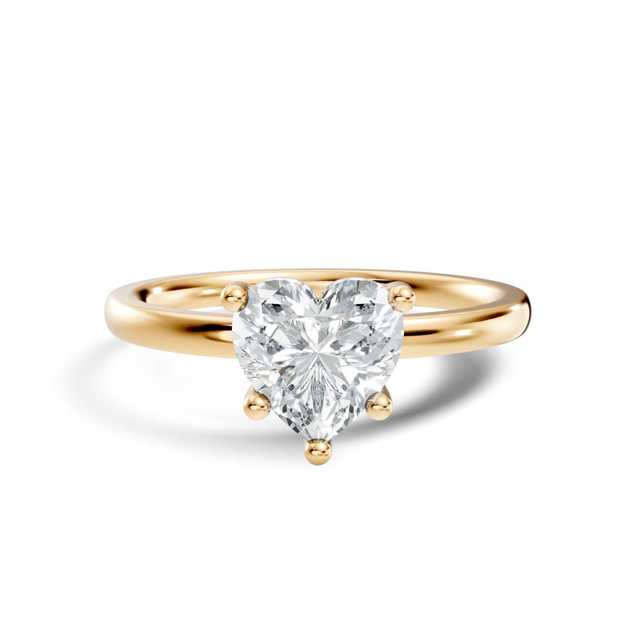 .50-1.00 Ct. Heart-Cut Diamond Solitaire Ring with Three-Prong Setting (b12-g) 3