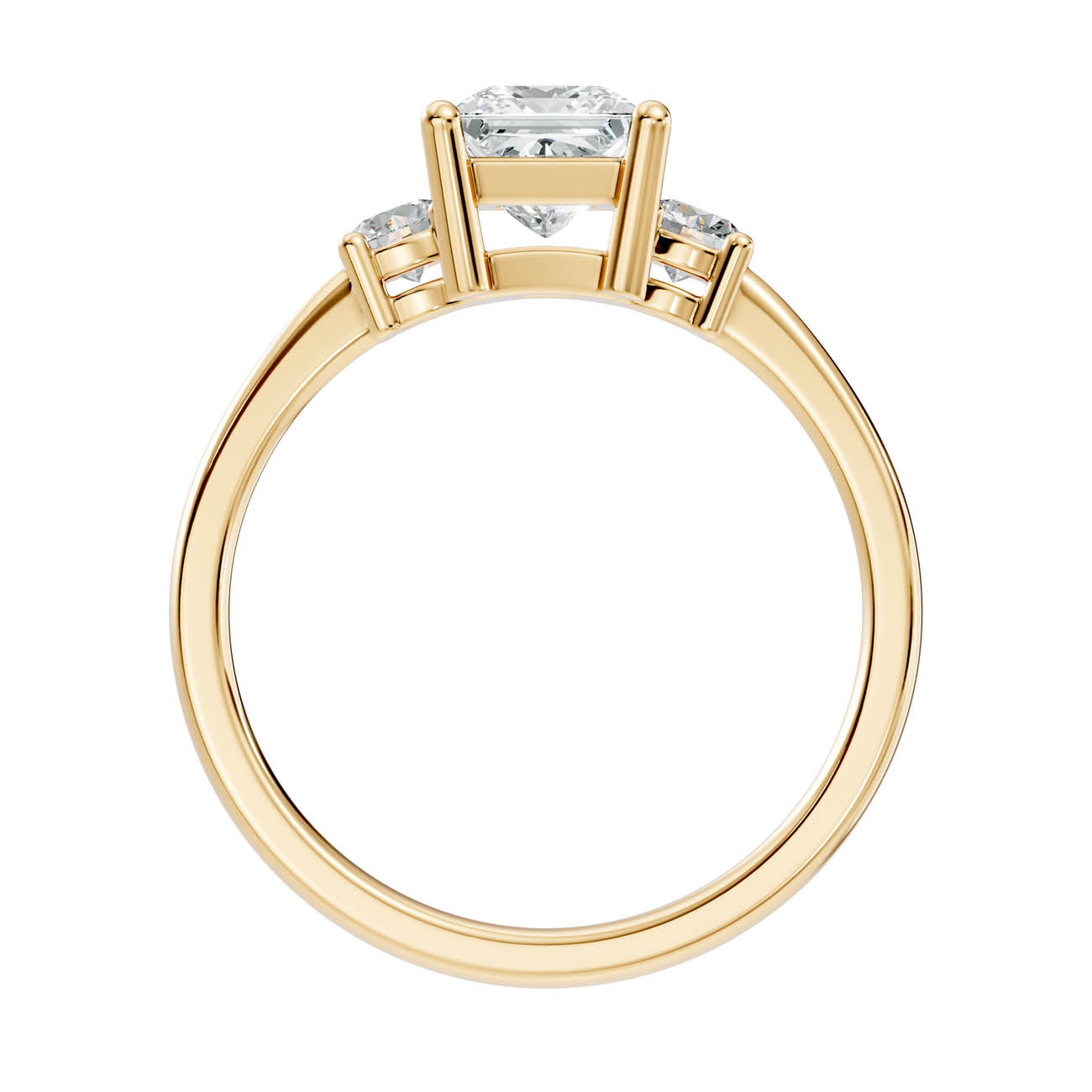 .50-1.00 Ct. Classic Princess Cut Diamond Ring with Round Side Stones (b14-d) 15