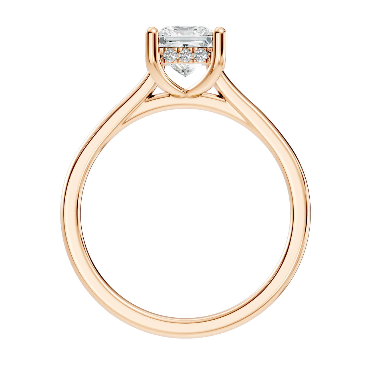 .50-1.50 Ct. Princess Cut Diamond Ring with Hidden Halo and Four-Prong Setting (b16-d copy) 4