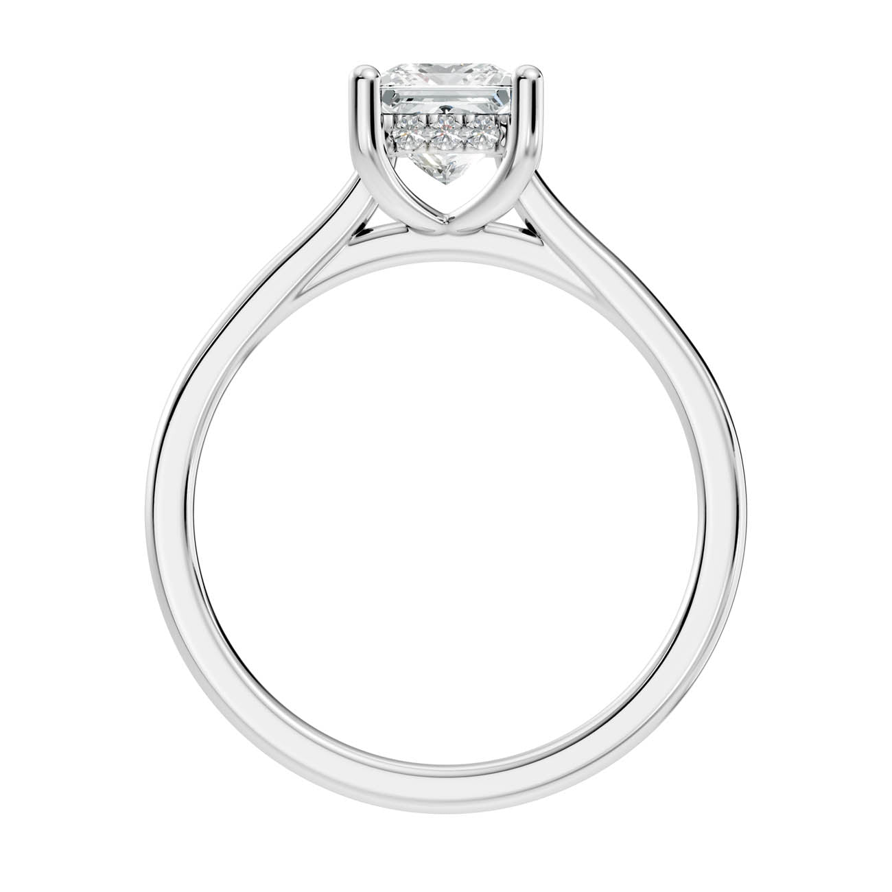 .50-1.50 Ct. Princess Cut Diamond Ring with Hidden Halo and Four-Prong Setting (b16-d copy) 8