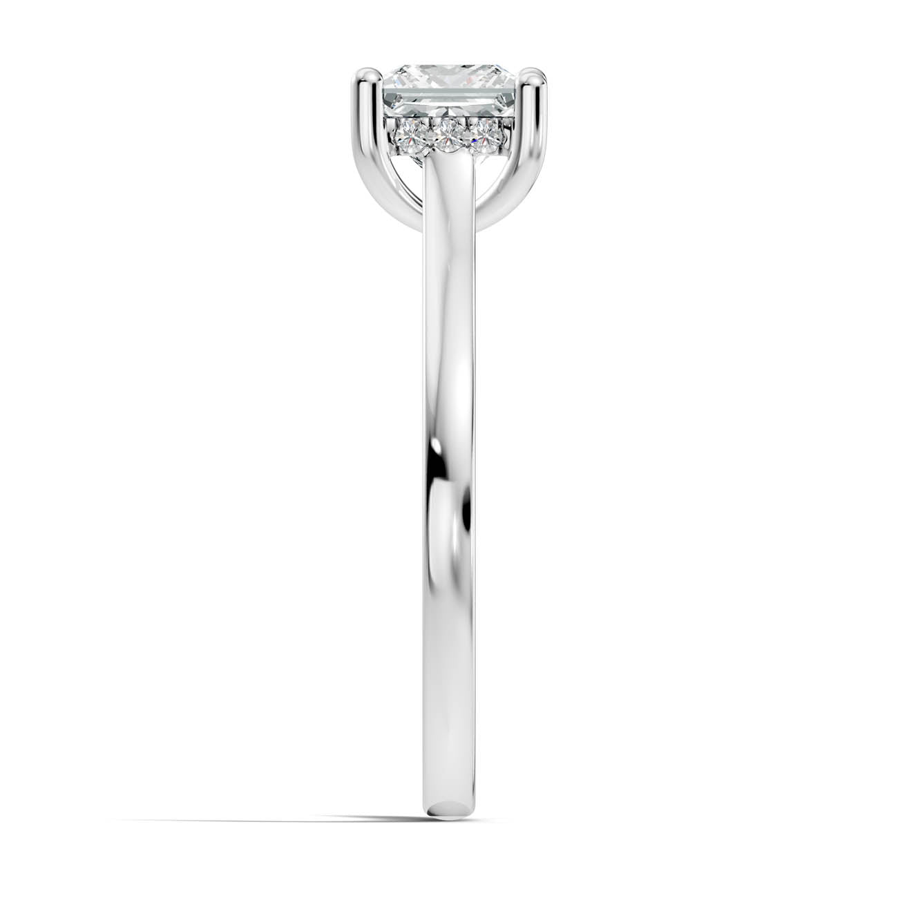 .50-1.50 Ct. Princess Cut Diamond Ring with Hidden Halo and Four-Prong Setting (b16-d copy) 10