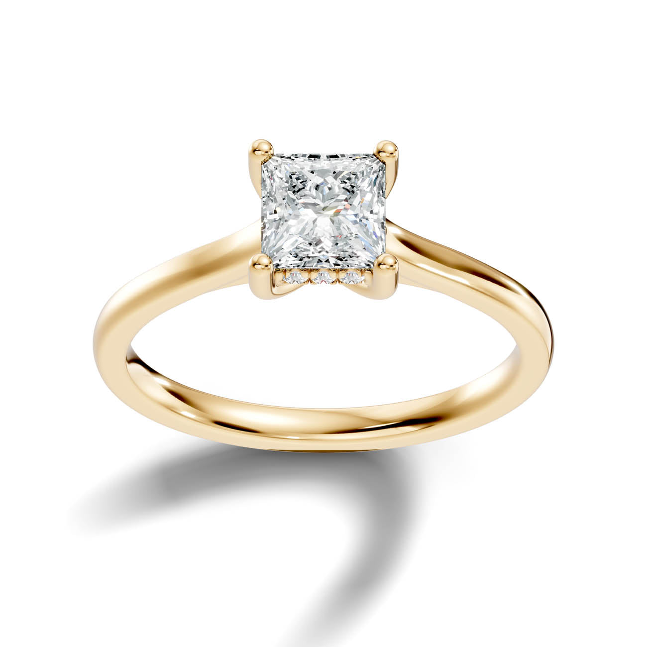 .50-1.50 Ct. Princess Cut Diamond Ring with Hidden Halo and Four-Prong Setting (b16-d copy) 13