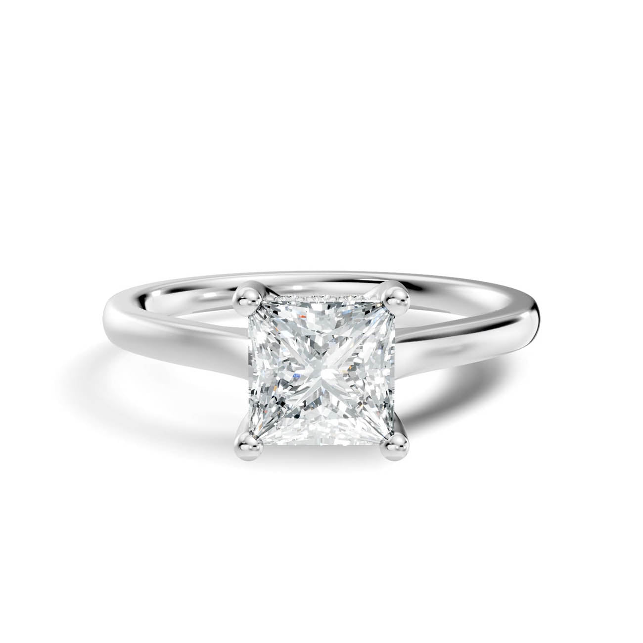 .50-1.50 Ct. Princess Cut Diamond Ring with Hidden Halo and Four-Prong Setting (b16-d copy) 6
