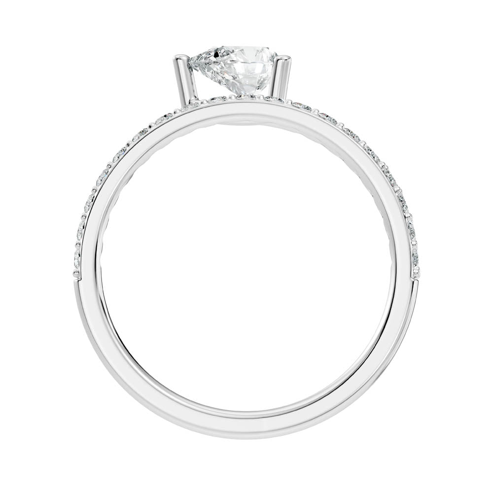 .84 Ct. Pear Diamond Bypass Ring with Pavé Accents (b3-a) 10