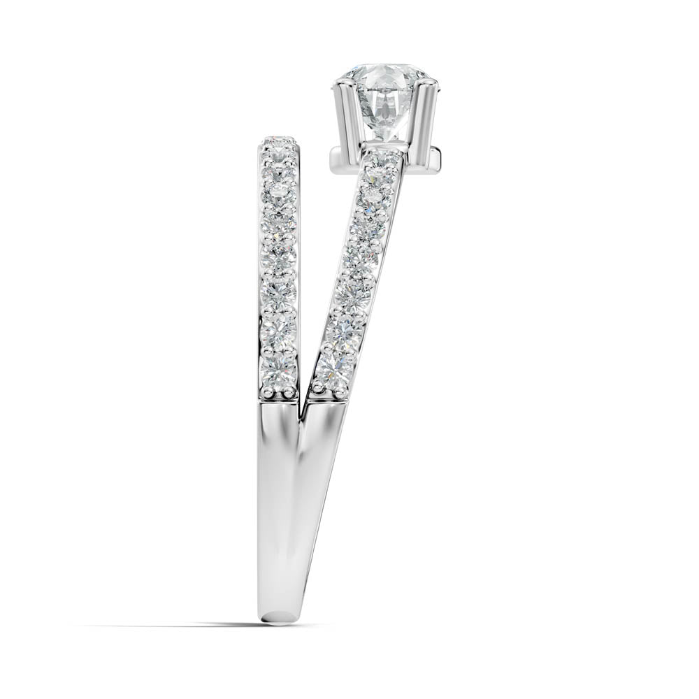 .84 Ct. Pear Diamond Bypass Ring with Pavé Accents (b3-a) 8