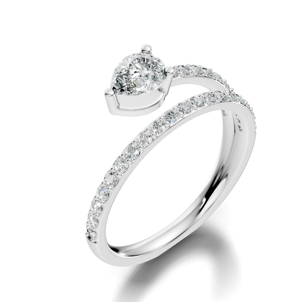 .84 Ct. Pear Diamond Open-Wrap Prong Ring (b3-a) 8