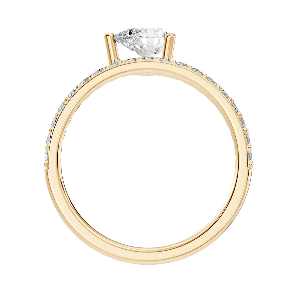 .84 Ct. Pear Diamond Bypass Ring with Pavé Accents (b3-a) 13