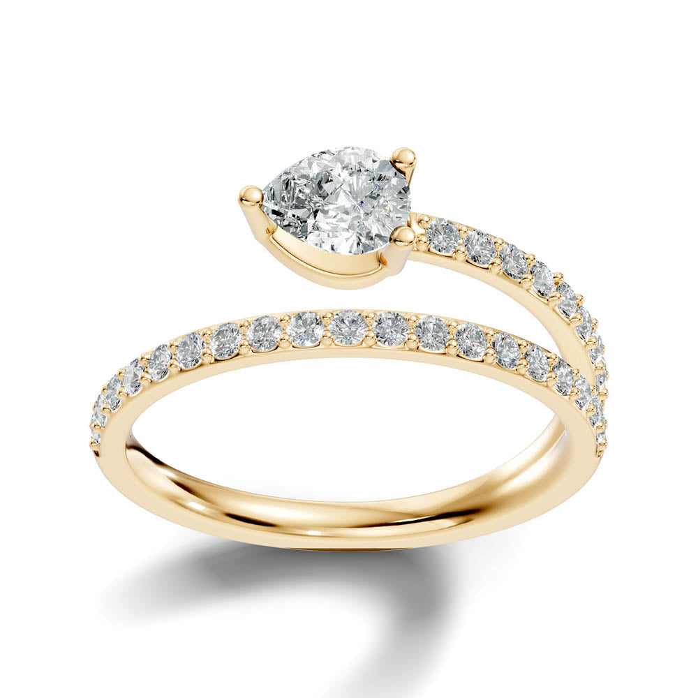 .84 Ct. Pear Diamond Bypass Ring with Pavé Accents (b3-a) 14